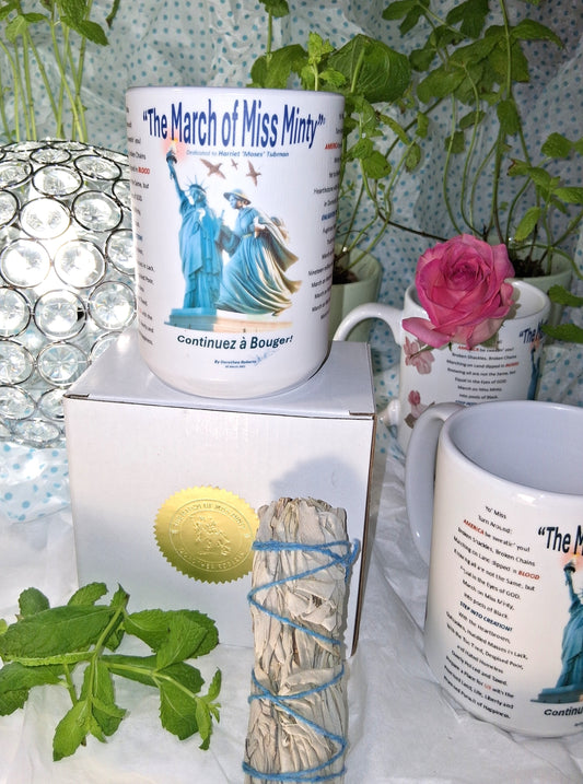 'The March of Miss Minty' 15oz Ceramic Mug with Gold Embossed Gift Box