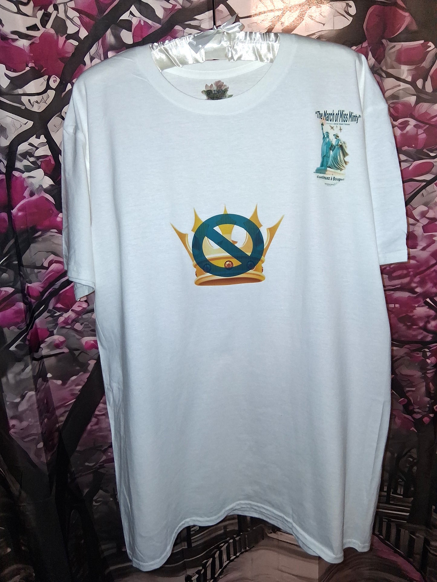 “The March of Miss Minty” © NO KINGS! 100% Cotton Crew T-Shirt with Logo
